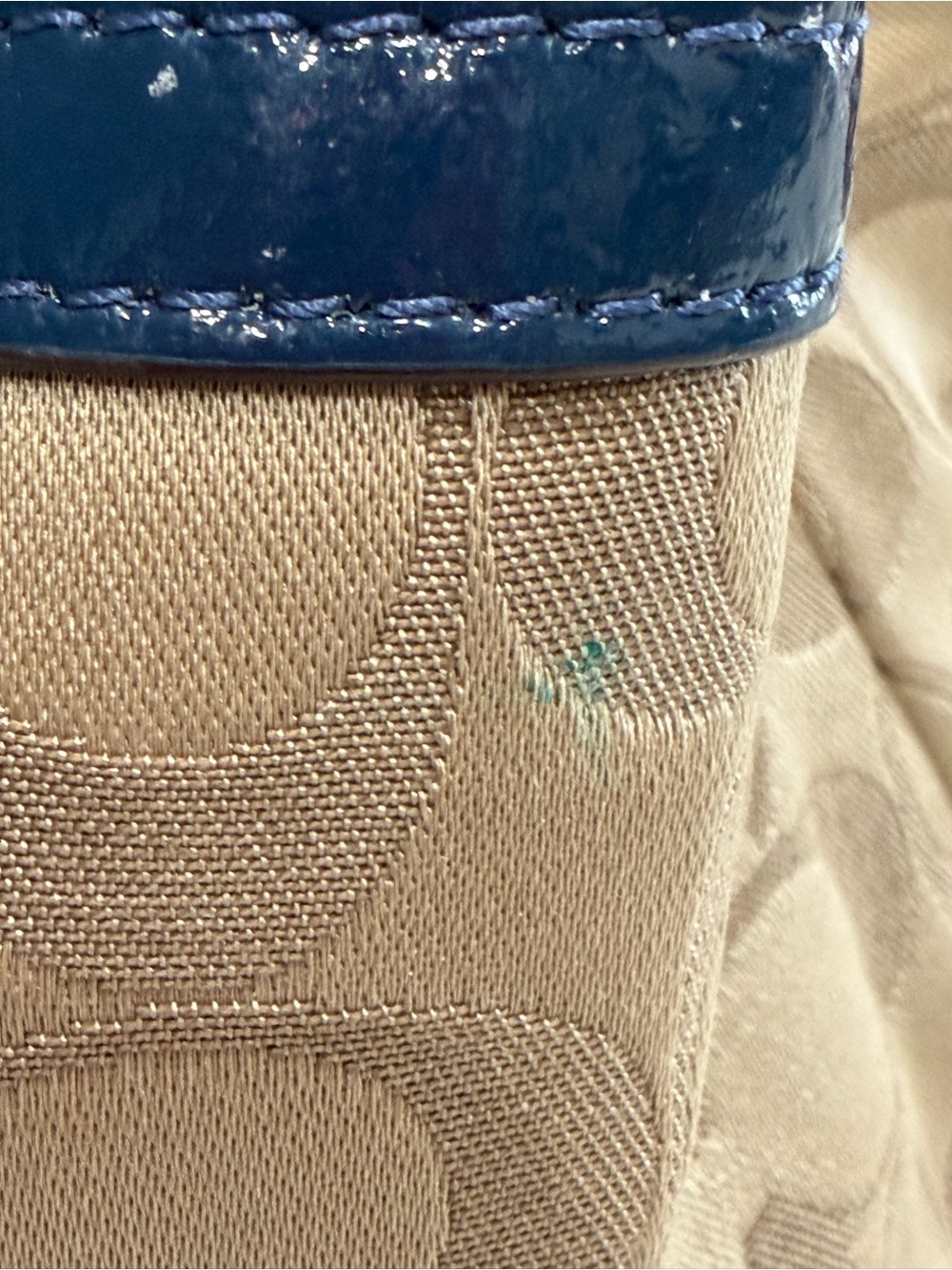 Coach Penelope Signature Satchel Handbag F19043 Khaki/Navy - Picture 6 of 15